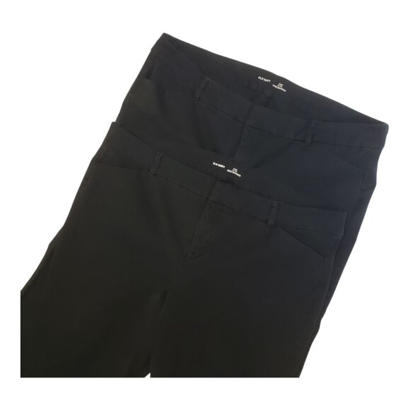 2 Pair Old Navy Pixie Mid-Rise Pants Womens Plus Sz 18 Office Career Wear Black - Picture 2 of 11